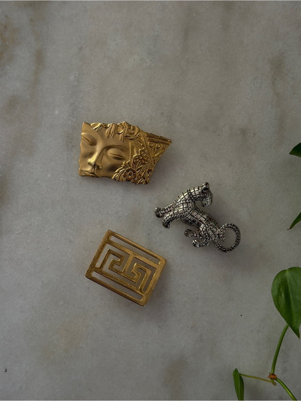 Mixed Metal Vintage Brooches - Gold & Silver